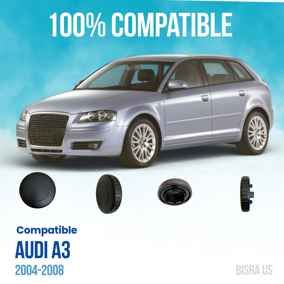 BISRA Front Seat Backrest Adjustment Knob Compatible with Audi A3 2004-2008, Black ABS Plastic, 3.5 in (88.9 mm) Dia x 0.75 in (19.05 mm) Thick, 8P4881671, 8P4 881 671
