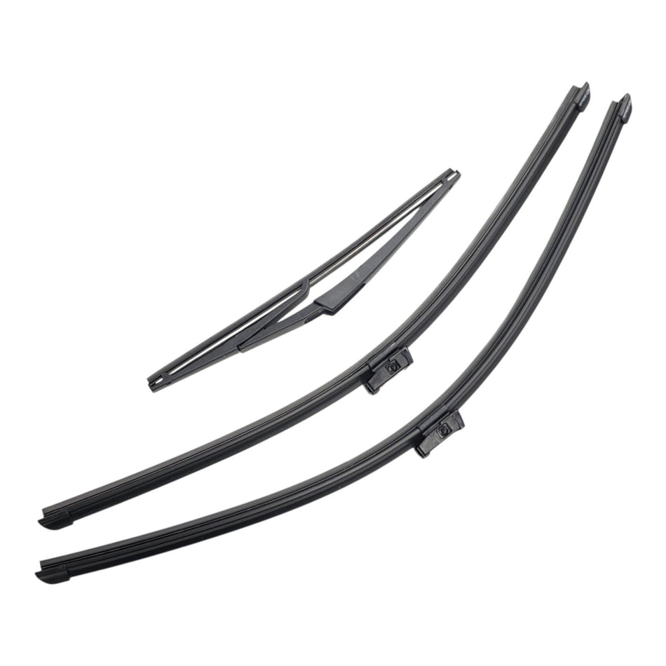 Silbak Front & Rear Wiper Blade Set, Compatible with Mercedes-Benz ML Class 2012-2015, Driver Side 26" (650mm), Passenger Side 23" (580mm), Rear 12" (300mm) (OEM: A1668201045)