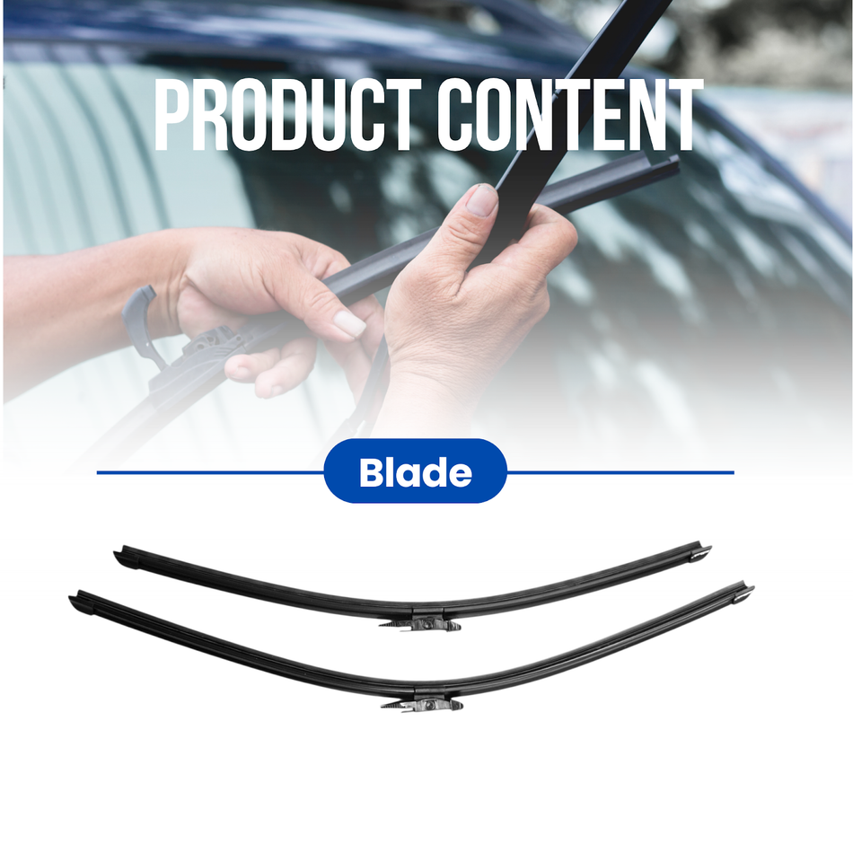 Silbak Front Wiper Blade Set, Compatible with Chevrolet Traverse 2013-2017, Driver Side 24" (600mm), Passenger Side 21" (530mm)