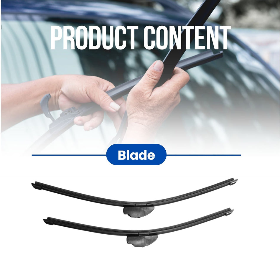 Silbak Front Wiper Blade Set, Compatible with Chrysler Prowler 2000-2002, Driver Side 17" (480mm), Passenger Side 19" (430mm)