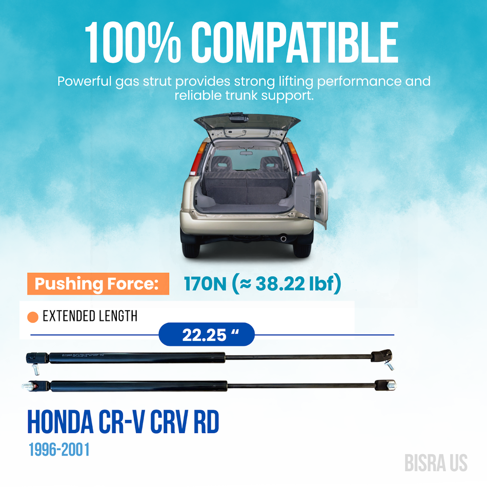 Bisra Trunk Gas Strut, Compatible with Honda CR-V CRV RD 1996-2001, 170N Lift Support