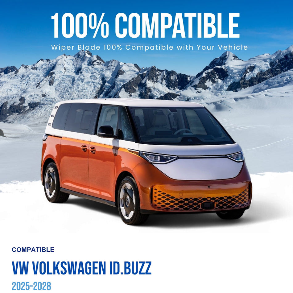 Silbak Front & Rear Wiper Blade Set, Compatible with VW Volkswagen ID.Buzz 2025-2028, Driver Side 28" (700mm), Passenger Side 28" (700mm), Rear 12" (300mm) (OEM: 1T3998002C)