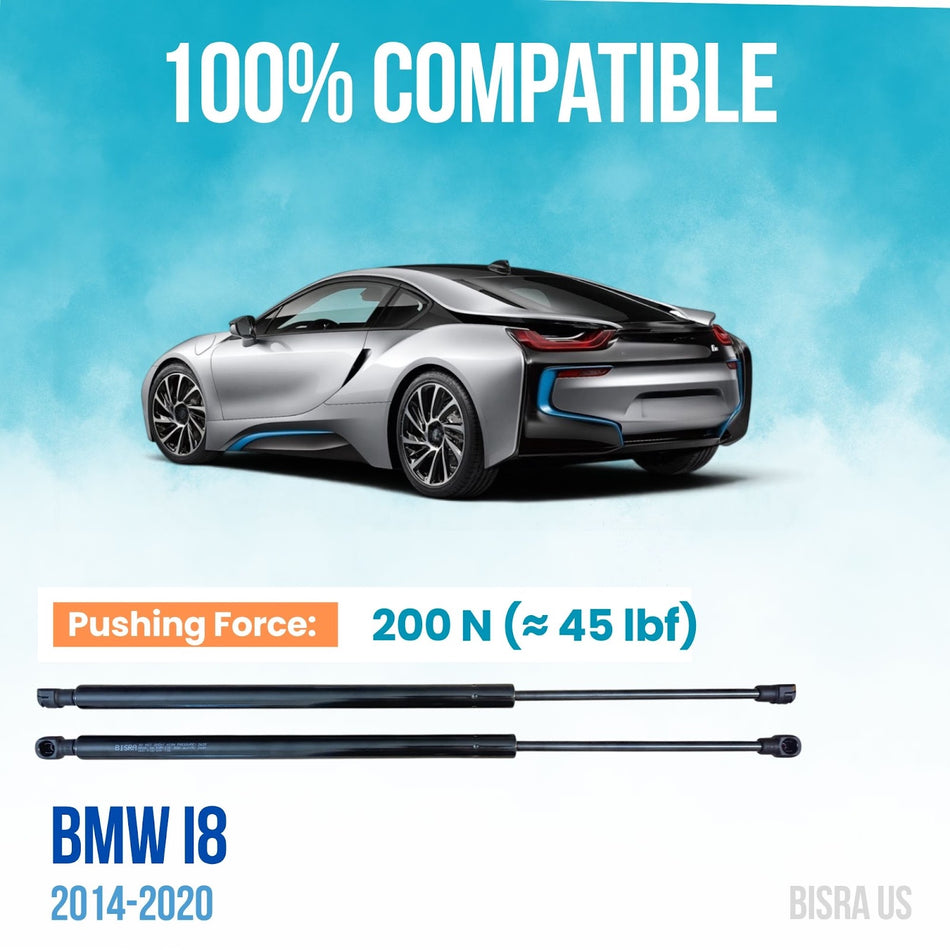 BISRA Trunk Gas Strut, Compatible with BMW i8 2014-2020, 200N Lift Support (OEM: 51247336401)