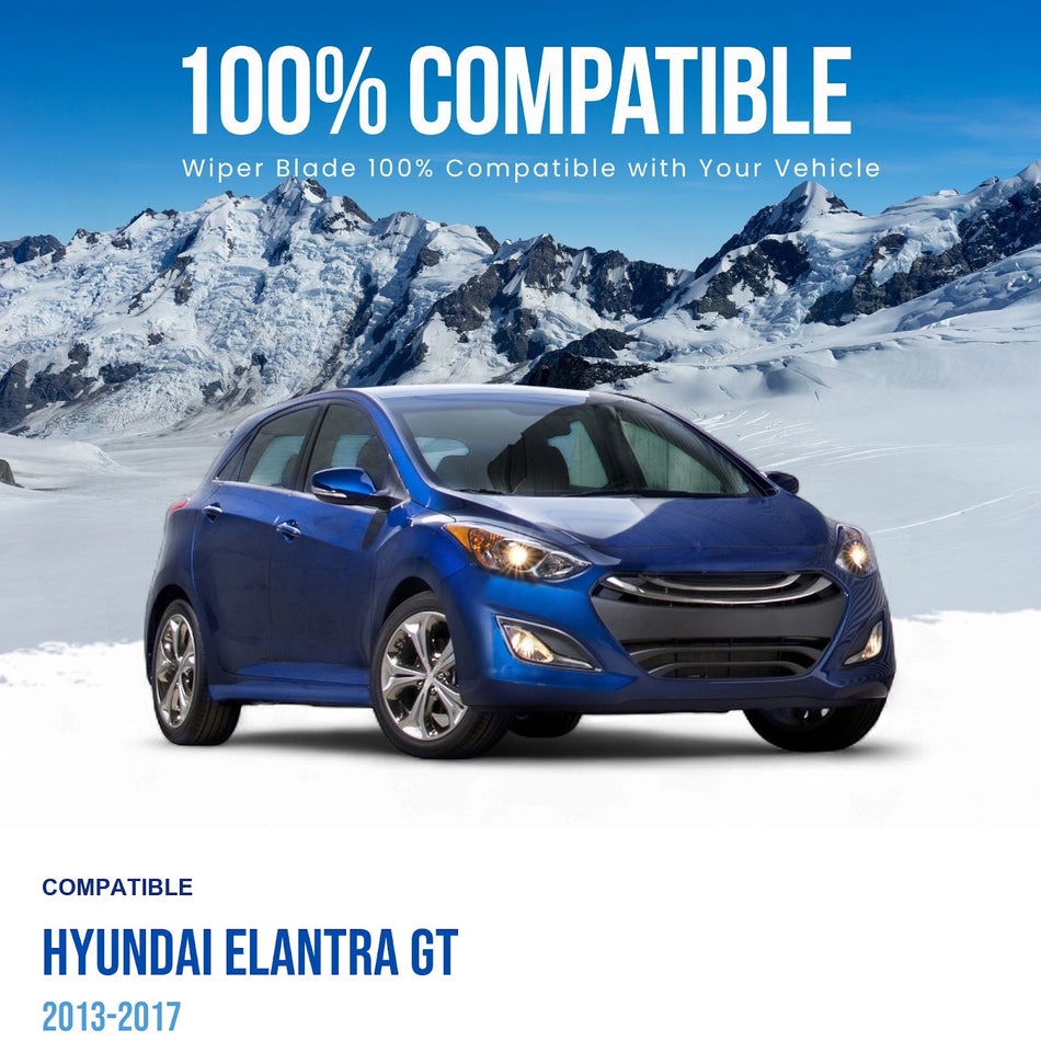 MAXTEL Front Wiper Blade Set, Compatible with Hyundai Elantra GT 2013-2017, Driver Side 26" (650mm), Passenger Side 14" (350mm)