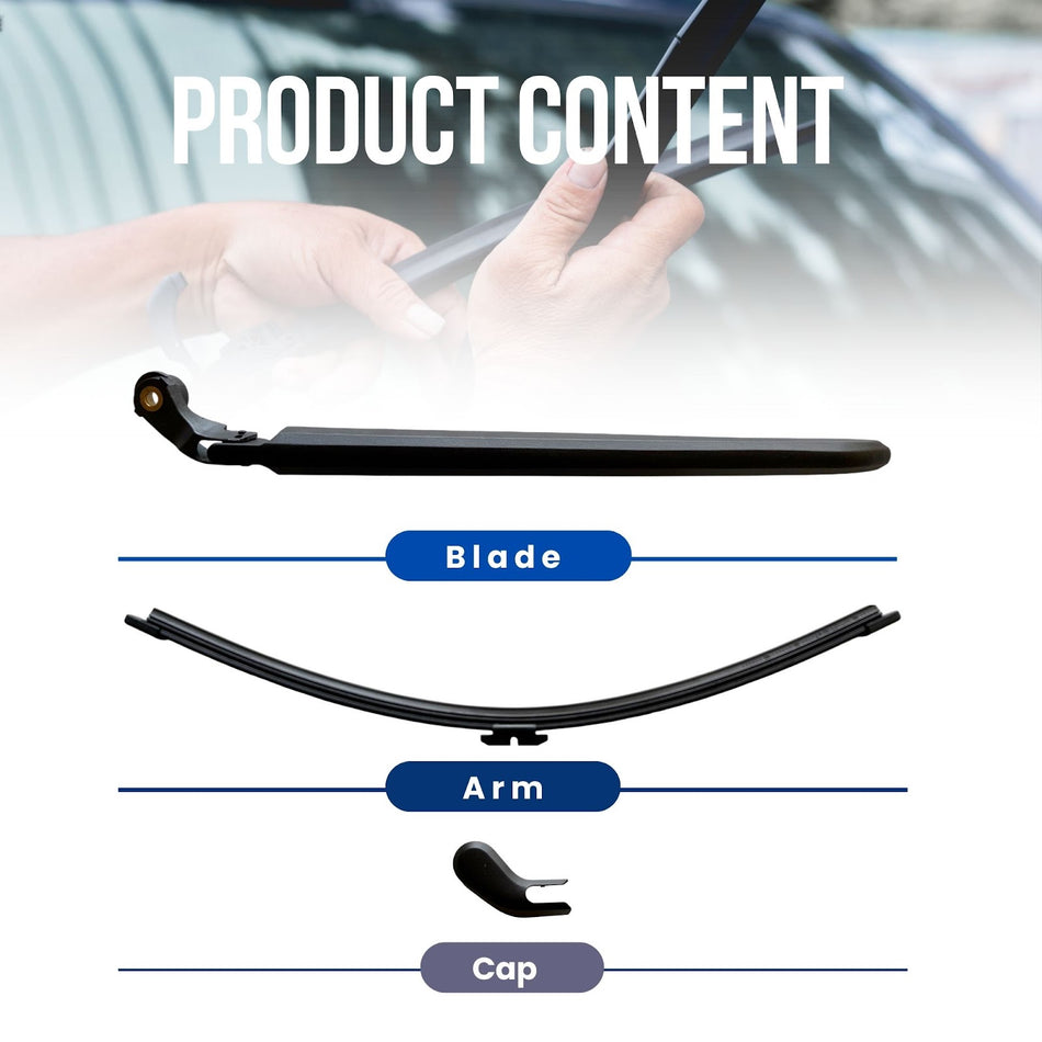 MAXTEL Rear Wiper Arm Blade Compatible with Volvo XC60 2018-2021 Size 13.78 in (350MM) Pre-mounted "Quick-Clip" Adaptor 1-Year Manufacturer Warranty
