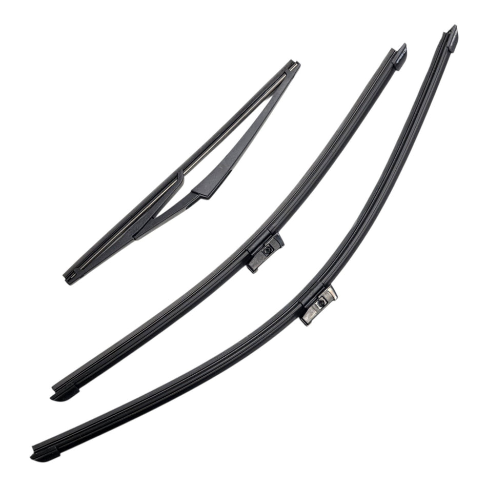 Silbak Front & Rear Wiper Blade Set, Compatible with Mercedes-Benz GLK Class 2014-2015, Driver Side 22" (550mm), Passenger Side 19" (480mm), Rear 12" (300mm) (OEM: A2048201400)