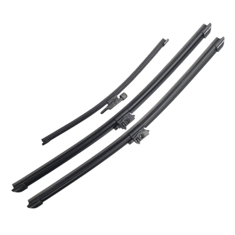 Silbak Front & Rear Wiper Blade Set, Compatible with Mercedes-Benz G-Class 2019-2024, Driver Side 17" (430mm), Passenger Side 17" (430mm), Rear 12" (300mm) (OEM: A4638200407)