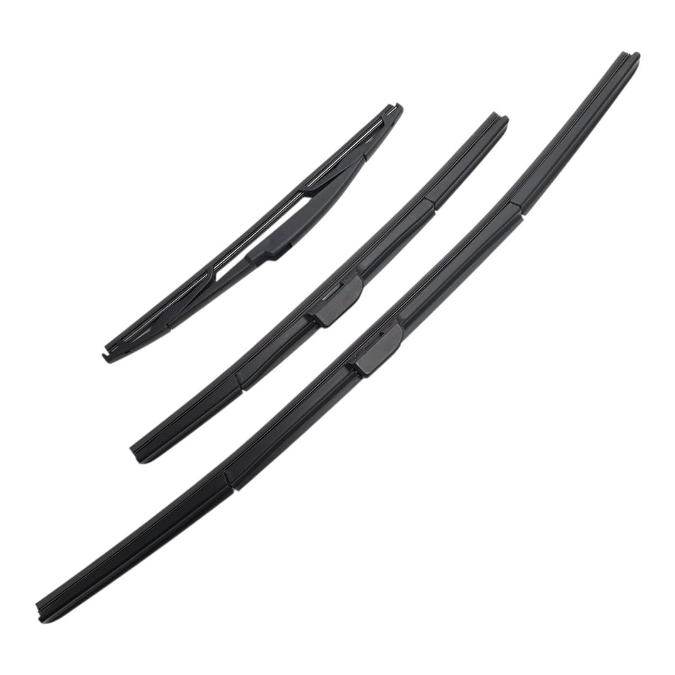 MAXTEL 26"+16" Front Wiper Blade Set Bundle with Silbak 12" Rear Wiper Blade, Compatible with Mazda 5 2011-2016, Driver Side 26" (650mm), Passenger Side 16" (400mm), Rear 12" (300mm)