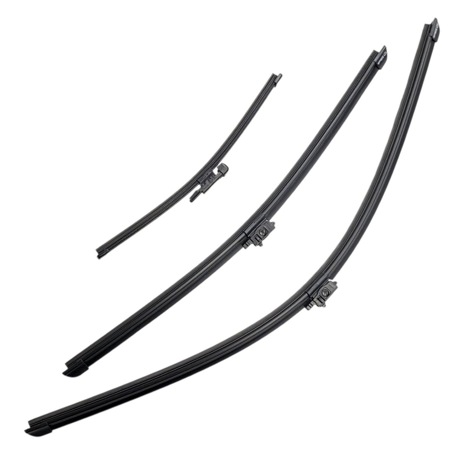 Silbak Front & Rear Wiper Blade Set, Compatible with Mercedes-Benz GLA 2017-2019, Driver Side 24" (600mm), Passenger Side 19" (480mm), Rear 11" (280mm) (OEM: A1768204300)
