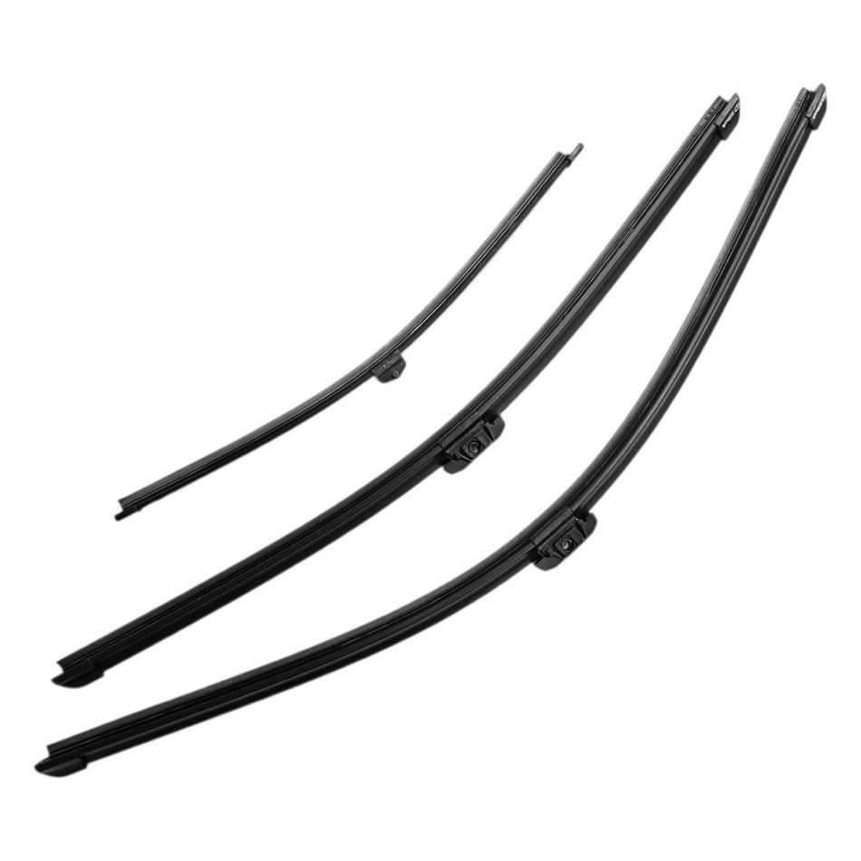 Silbak Front & Rear Wiper Blade Set, Compatible with BMW X2 F39 2018-2023, Driver Side 24" (600mm), Passenger Side 20" (500mm), Rear 13" (330mm) (OEM: 61627423865)