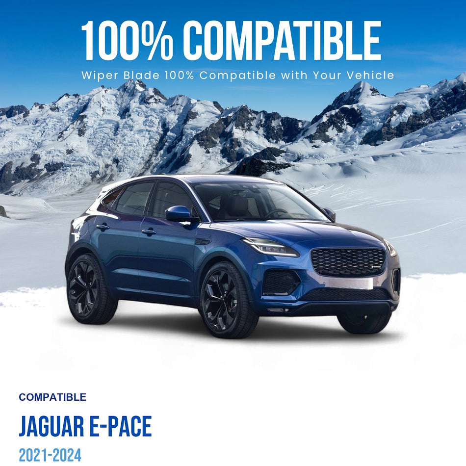 Silbak Front & Rear Wiper Blade Set, Compatible with Jaguar E-Pace 2021-2024, Driver Side 26" (650mm), Passenger Side 20" (500mm), Rear 13" (330mm) (OEM: J9C7279)