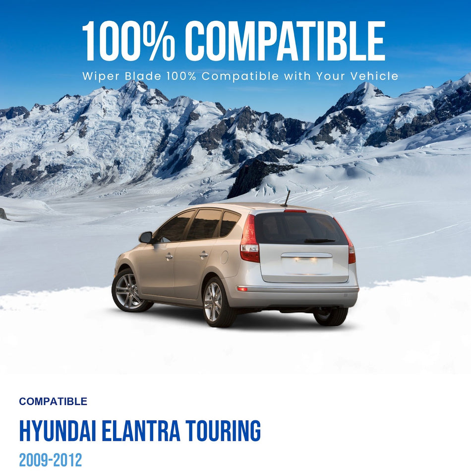 MAXTEL Rear Wiper Blade & Arm, Compatible with Hyundai Elantra Touring 2009-2012, 12" (305mm)