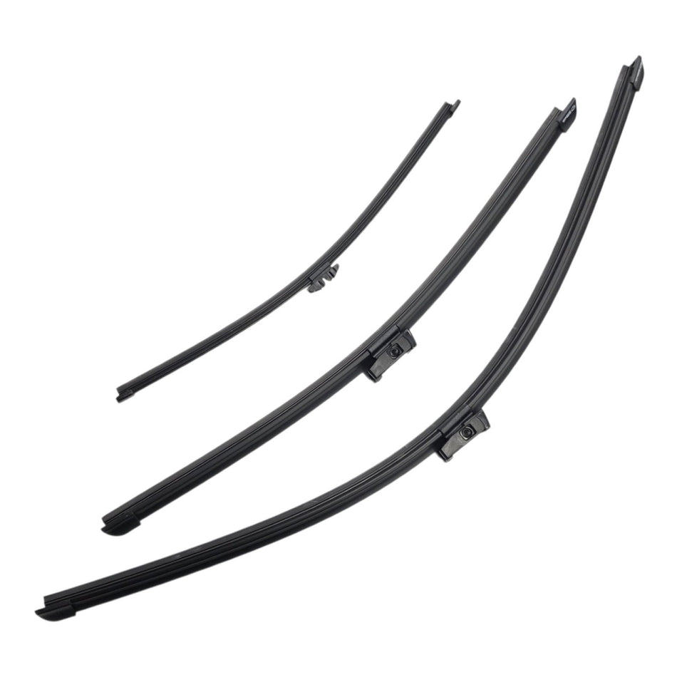 Silbak Front & Rear Wiper Blade Set, Compatible with Volvo V70 2008-2010, Driver Side 26" (650mm), Passenger Side 20" (500mm), Rear 14" (350mm) (OEM: 31457760)