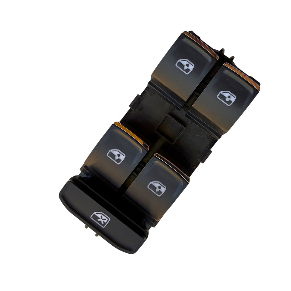 MAXTEL Front Left Electric Window Control Switch (Quad), Compatible with Volkswagen Arteon 2017-2025, 8 Pins, Window Lock Unlock Switch, Black, 1-Year Manufacturer Warranty